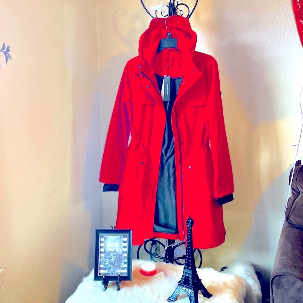 BCBGMaxAzria Red Trench Coat